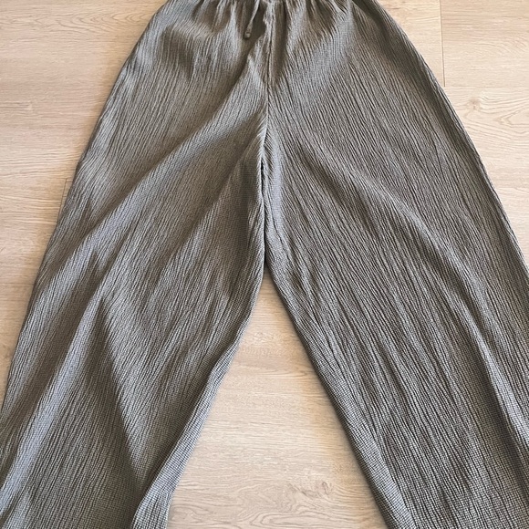 ZARA Women’s brown/grayish Texture  Wide Trouser Size Medium - Picture 3 of 15